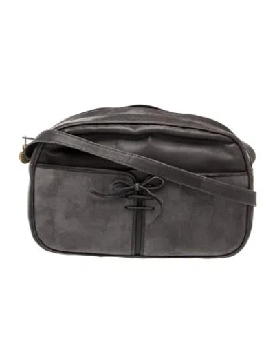 Pre-owned Bruno Magli Leather Crossbody Bag In Black