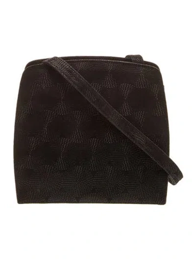 Pre-owned Bruno Magli Leather Crossbody Bag In Black