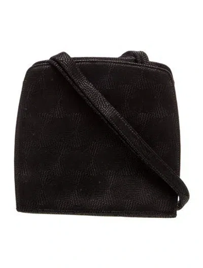 Pre-owned Bruno Magli Leather Crossbody Bag In Black