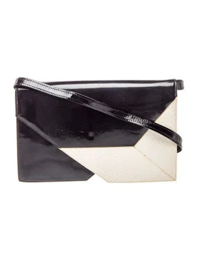 Pre-owned Bruno Magli Leather Crossbody Bag In Black
