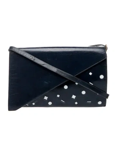 Pre-owned Bruno Magli Leather Crossbody Bag In Blue