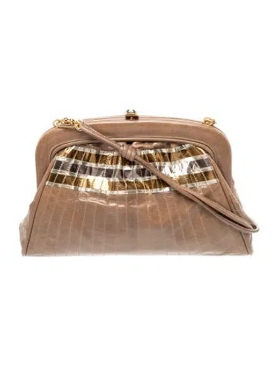 Pre-owned Bruno Magli Leather Crossbody Bag In Neutrals