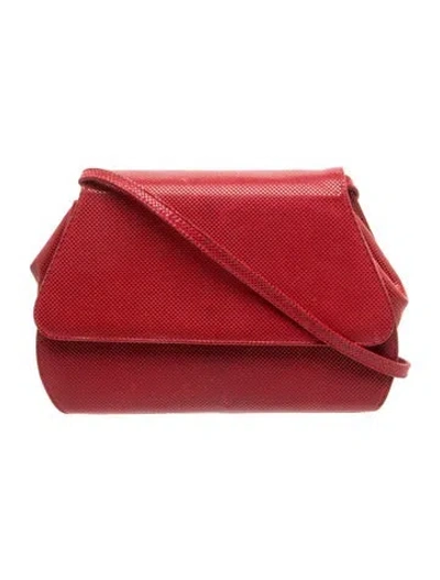 Pre-owned Bruno Magli Leather Crossbody Bag In Red
