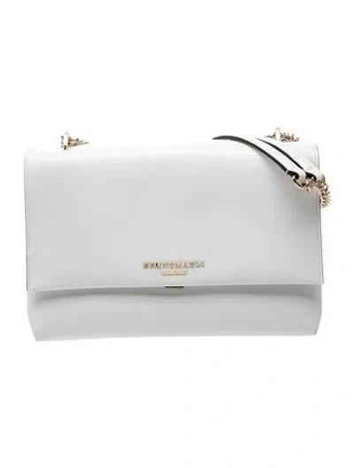 Pre-owned Bruno Magli Leather Crossbody Bag In White