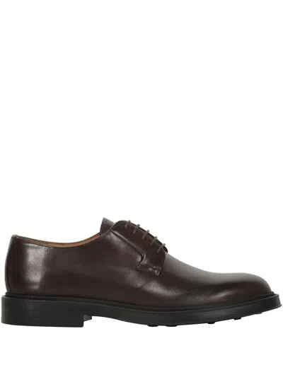 Bruno Magli Leather Derby Shoes In Brown
