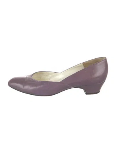 Pre-owned Bruno Magli Leather D'orsay Pumps In Purple