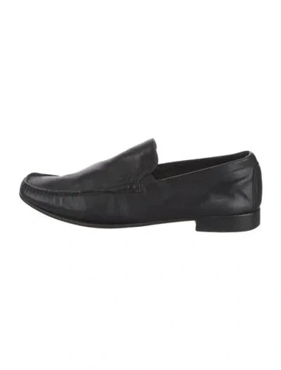 Pre-owned Bruno Magli Leather Dress Loafers In Black