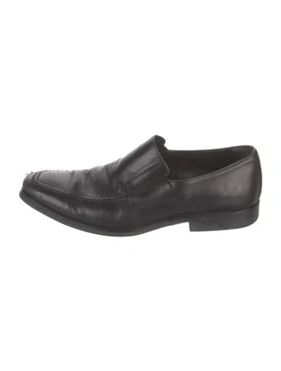 Pre-owned Bruno Magli Leather Dress Loafers In Black