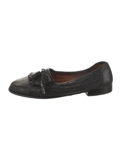 Pre-owned Bruno Magli Leather Dress Loafers In Black