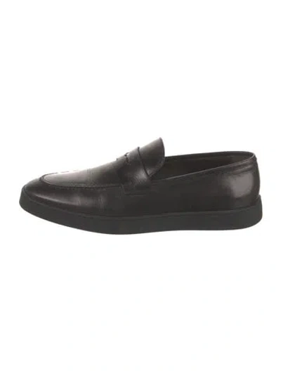 Pre-owned Bruno Magli Leather Dress Loafers In Black