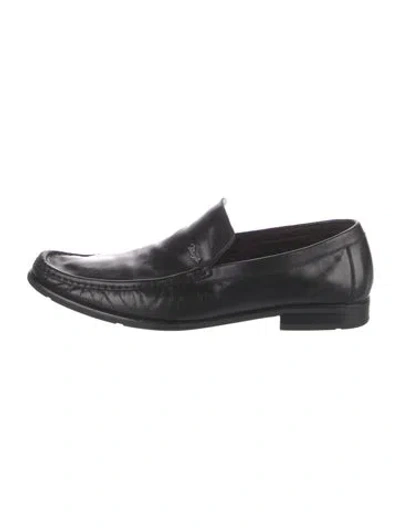 Pre-owned Bruno Magli Leather Dress Loafers In Black