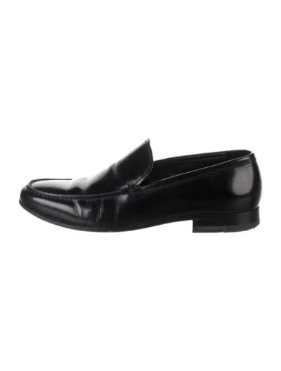 Pre-owned Bruno Magli Leather Dress Loafers In Black