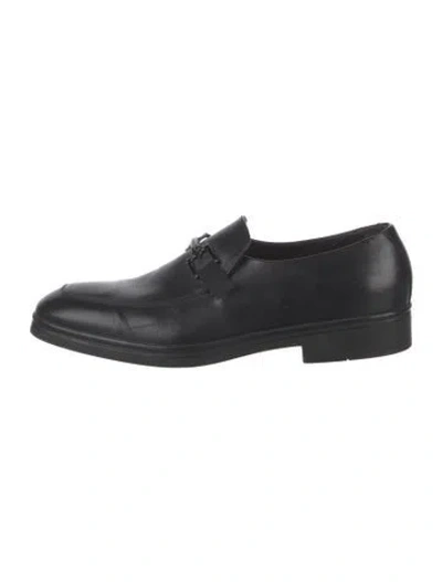 Pre-owned Bruno Magli Leather Dress Loafers In Black