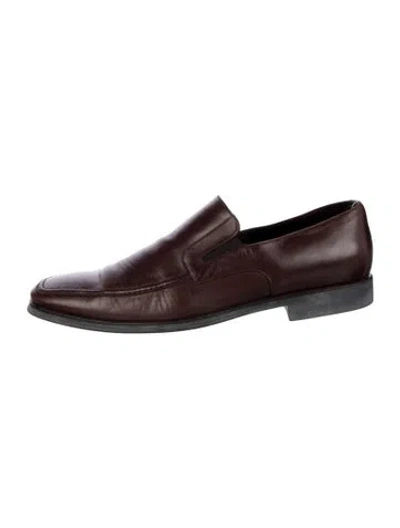 Pre-owned Bruno Magli Leather Dress Loafers In Brown