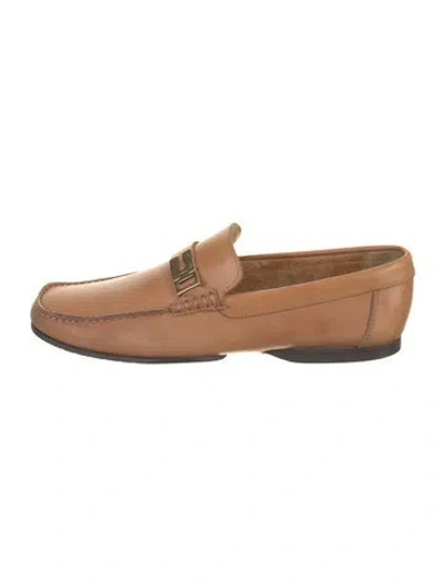 Pre-owned Bruno Magli Leather Dress Loafers In Neutral