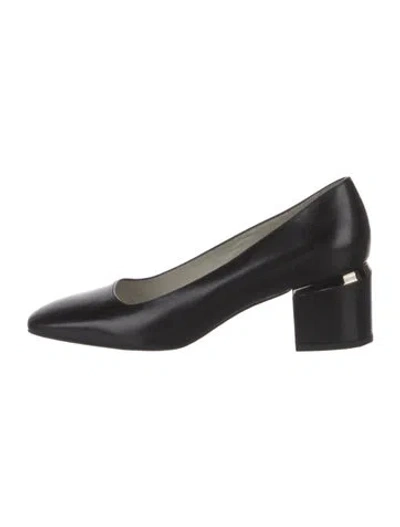 Pre-owned Bruno Magli Leather Flats In Black/blue