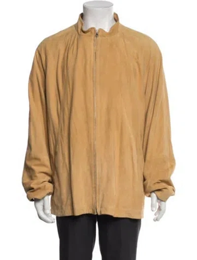 Pre-owned Bruno Magli Leather Jacket In Brown