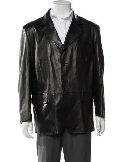 Pre-owned Bruno Magli Leather Jacket In Brown