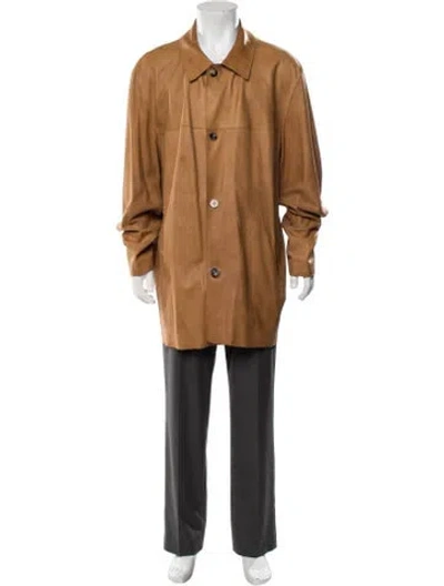 Pre-owned Bruno Magli Leather Jacket In Neutrals