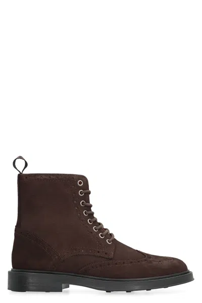 Bruno Magli Leather Lace-up Boots In Brown