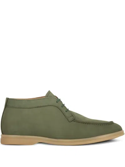 Bruno Magli Leather Lace-up Boots In Green