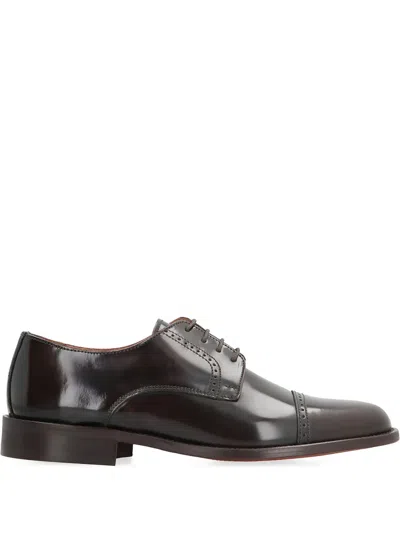 Bruno Magli Leather Lace-up Shoes In Brown