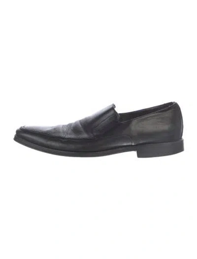 Pre-owned Bruno Magli Leather Loafers In Black