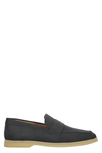 Bruno Magli Leather Loafers In Blue