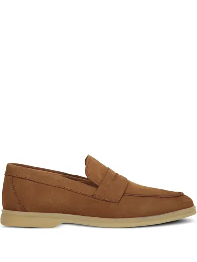 Bruno Magli Leather Loafers In Brown