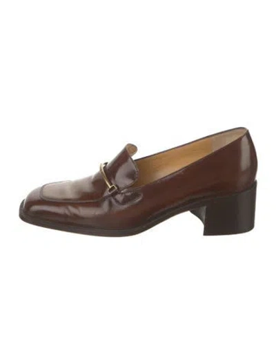 Pre-owned Bruno Magli Leather Loafers In Brown