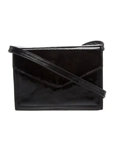 Pre-owned Bruno Magli Leather Messenger Bag In Black