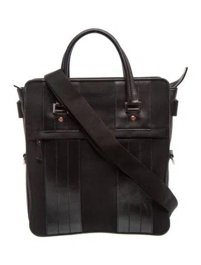 Pre-owned Bruno Magli Leather Messenger Bag In Black