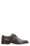 Bruno Magli Leather Monk-strap Shoes In Brown