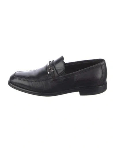 Pre-owned Bruno Magli Leather Monk Straps In Black