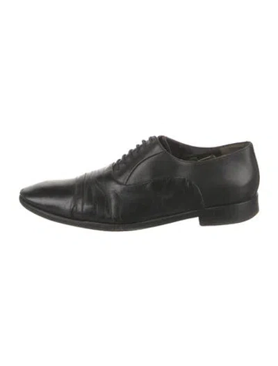 Pre-owned Bruno Magli Leather Oxfords In Black