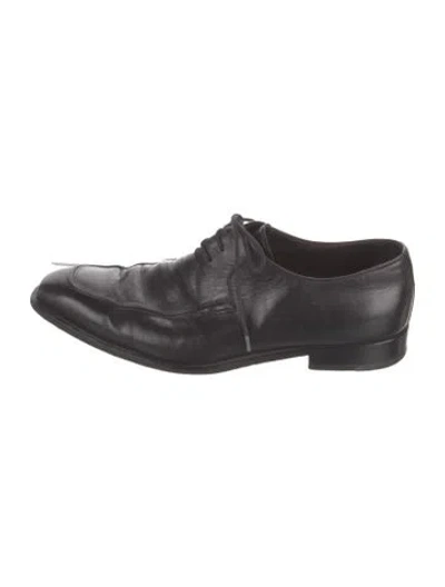 Pre-owned Bruno Magli Leather Oxfords In Black