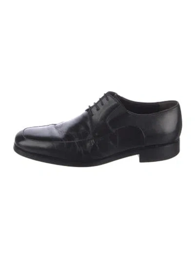 Pre-owned Bruno Magli Leather Oxfords In Black