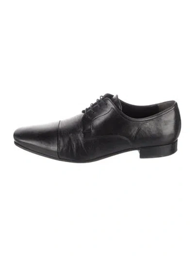Pre-owned Bruno Magli Leather Oxfords In Black