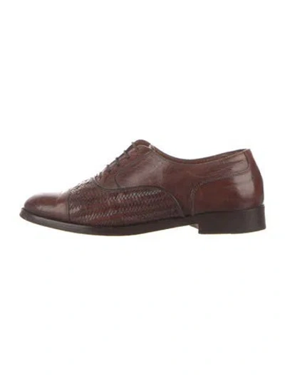 Pre-owned Bruno Magli Leather Oxfords In Brown