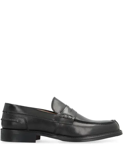 Bruno Magli Leather Penny Loafers In Black