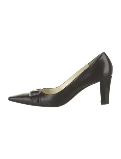 Pre-owned Bruno Magli Leather Pumps In Black