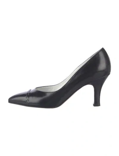 Pre-owned Bruno Magli Leather Pumps In Black/blue
