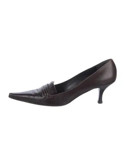 Pre-owned Bruno Magli Leather Pumps In Brown