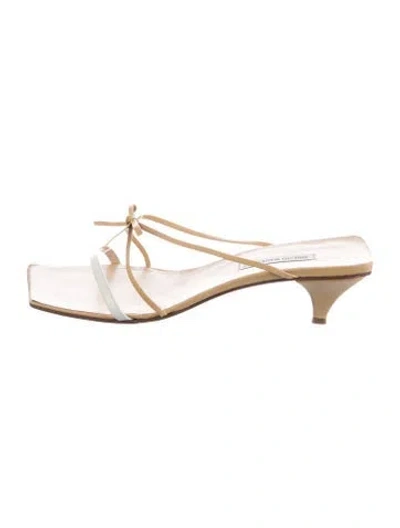 Pre-owned Bruno Magli Leather Sandals In Gold