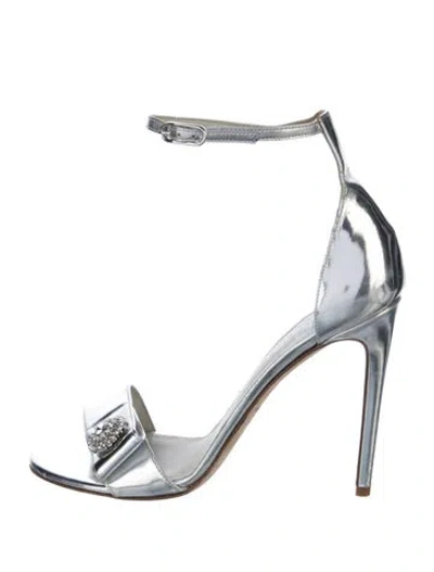 Pre-owned Bruno Magli Leather Sandals In Silver