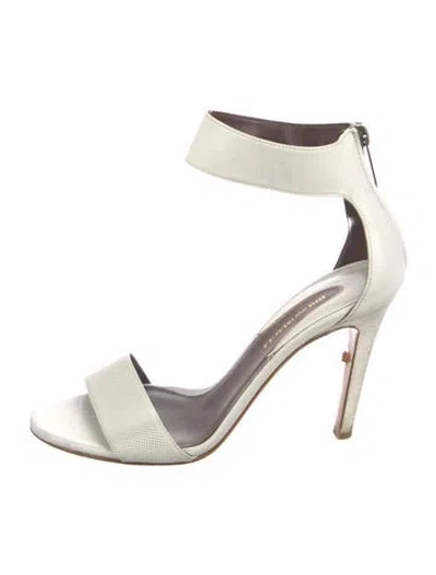 Pre-owned Bruno Magli Leather Sandals In White
