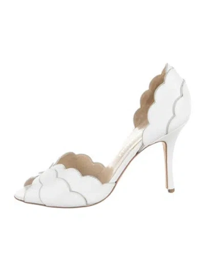 Pre-owned Bruno Magli Leather Sandals In White