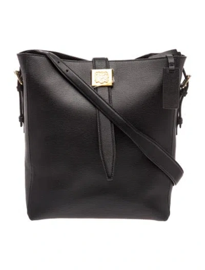Pre-owned Bruno Magli Leather Shoulder Bag In Black