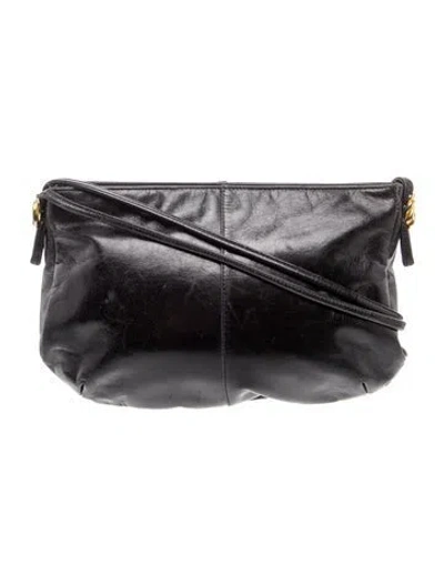 Pre-owned Bruno Magli Leather Shoulder Bag In Black