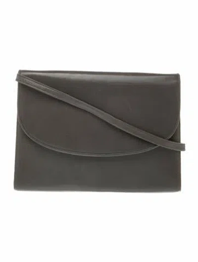 Pre-owned Bruno Magli Leather Shoulder Bag In Gray